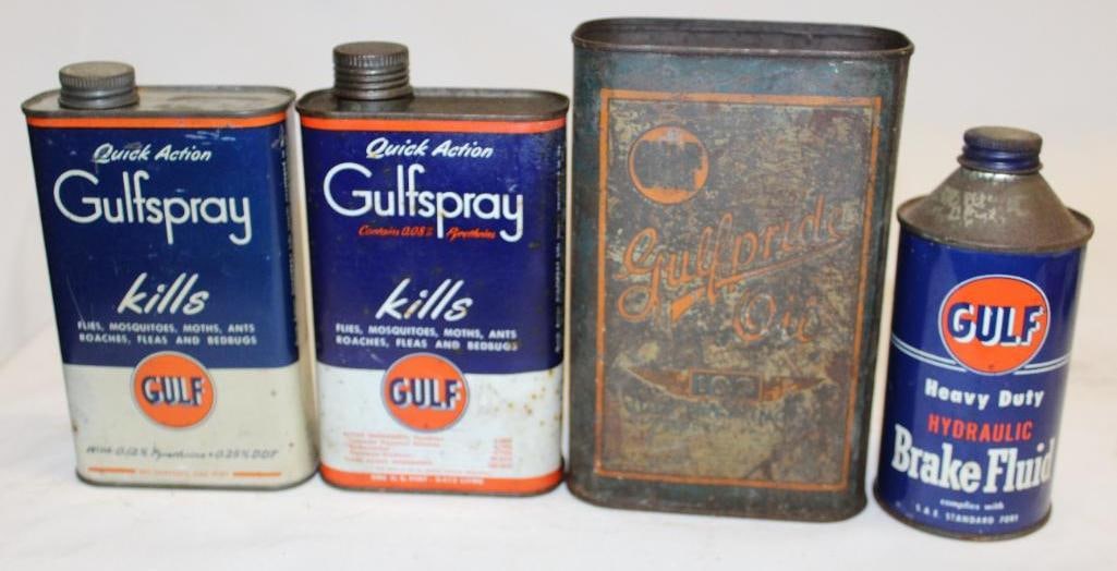 Group of 4 Gulf Oil Advertising Cans (1 of 5)