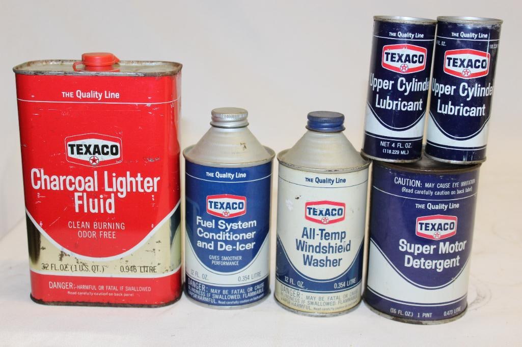 Group of 6 Texaco Oil Cans (1 of 2)