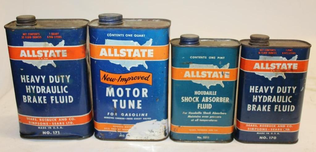 Group of 4 Sears Allstate Oil Cans (1 of 2)