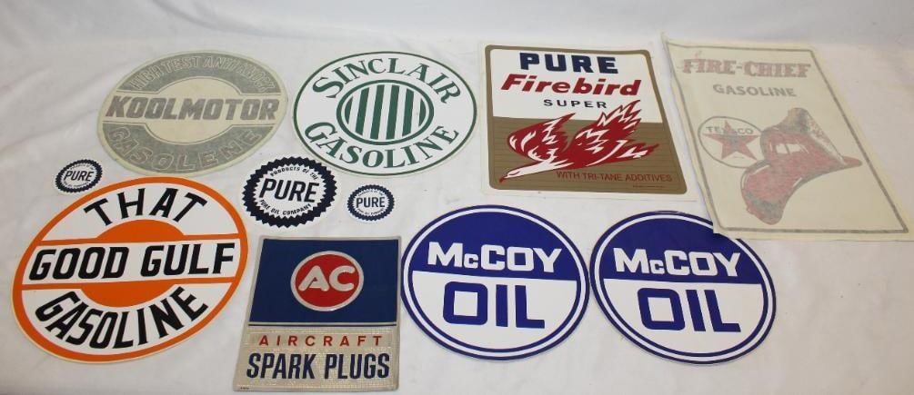 Large Group of Gas Station Decals Texaco, Sinclair, Pure, Cities Service, Etc (1 of 5)