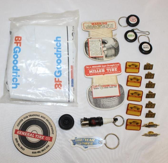 Large Group of Tire Advertising Promotional Giveaways: largest 6" x 8"