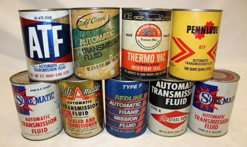 Group of 9 1 Quart Motor Oil and ATF Cans (1 of 2)