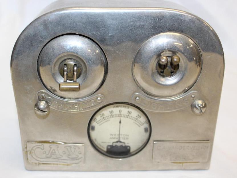 C.A. Vandervell Charging and Lighting Automobile Gauge: 5" x 6" x 3"