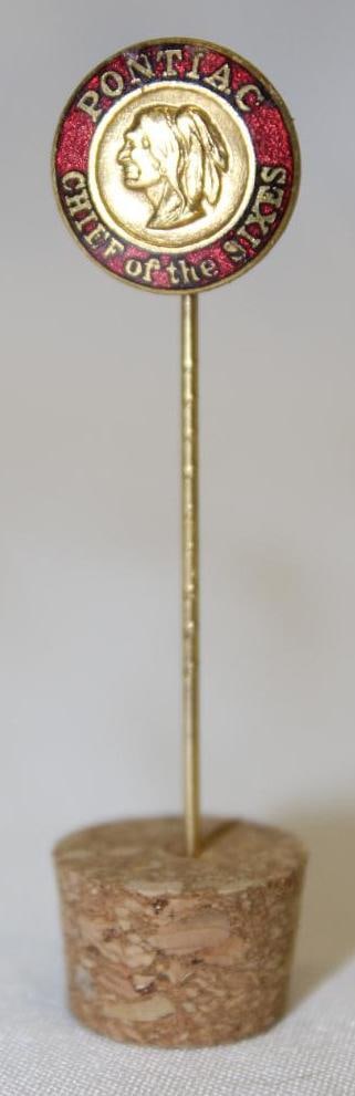 Pontiac Motor Car Co Chief of the Sixes Advertising Stick Pin (1 of 2)