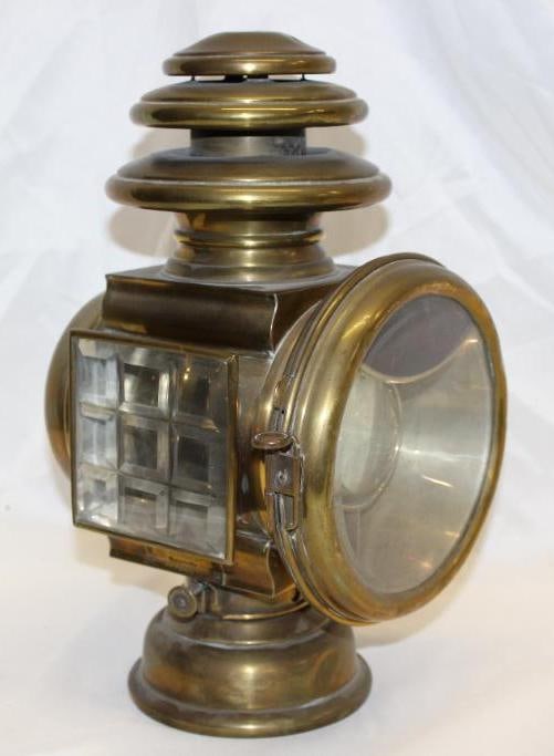Ornate Brass Auterache Reflex Automobile Sidelight (1 of 9)