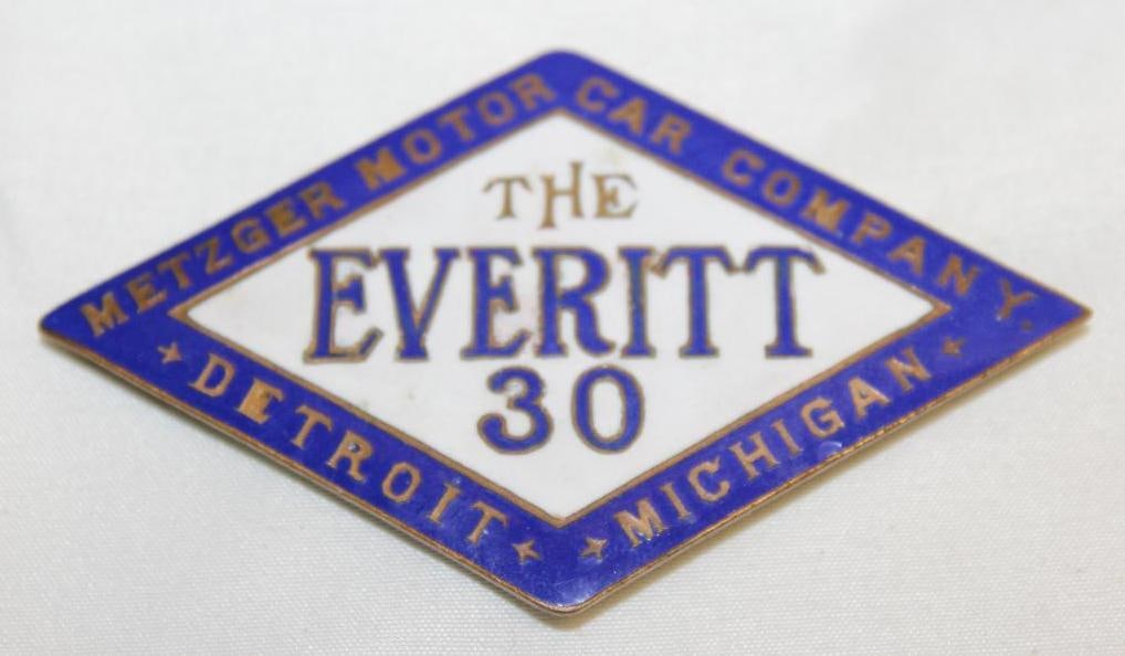 1910-1912 Everitt 30 Metzger Radiator Emblem Badge (1 of 2)
