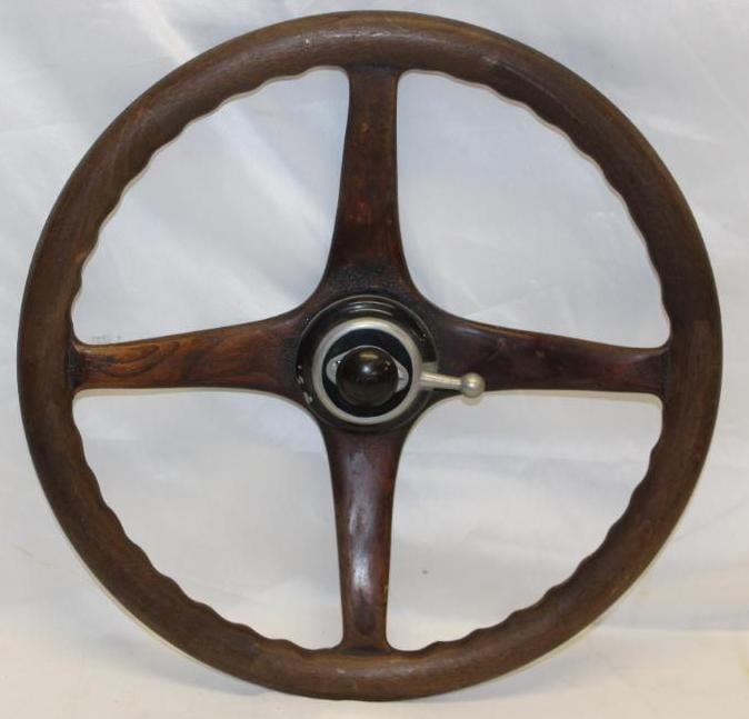 1910's-1920's Wooden Automobile Steering Wheel (1 of 3)