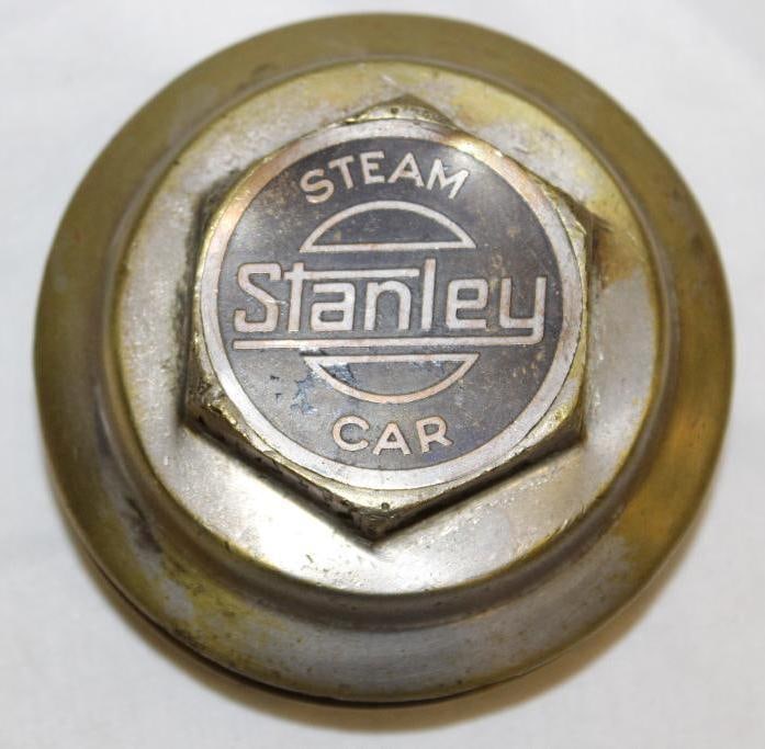 Stanley Steamcar Automobile Threaded Hubcap: 3.75" diameter