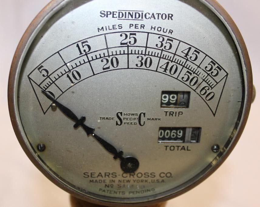 Brass Sears-Cross Co Automobile Speedometer (1 of 5)