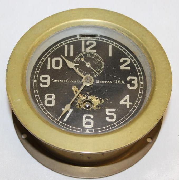 Brass Chelsea Clock Co Automobile Dash Clock (1 of 4)