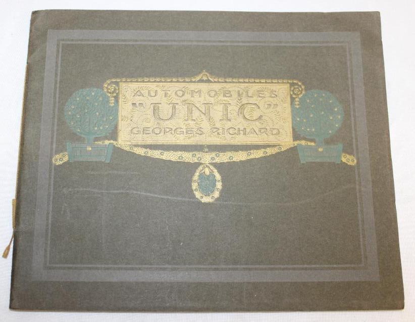 1906-1910 UNIC Automobile Sales Brochure Book: 10" x 8.25"