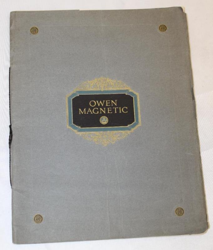 1920 Owen Magnetic Motor Car Co Sales Brochure Book: 13" x 10"
