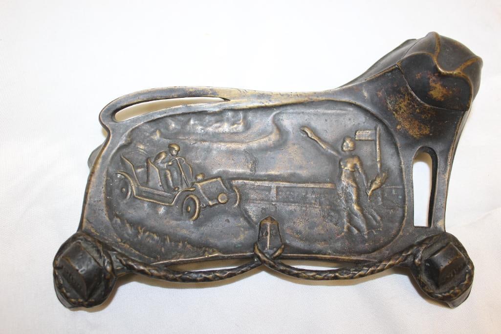 Early Motorist Figural Inkwell and Tray (1 of 5)