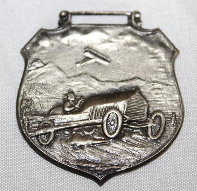Early Automobile Racecar Figural Watch Fob (1 of 2)