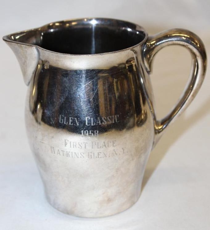 1958 Watkins Glen Race First Place Trophy Pitcher: 5" x 5.5" x 3.5"