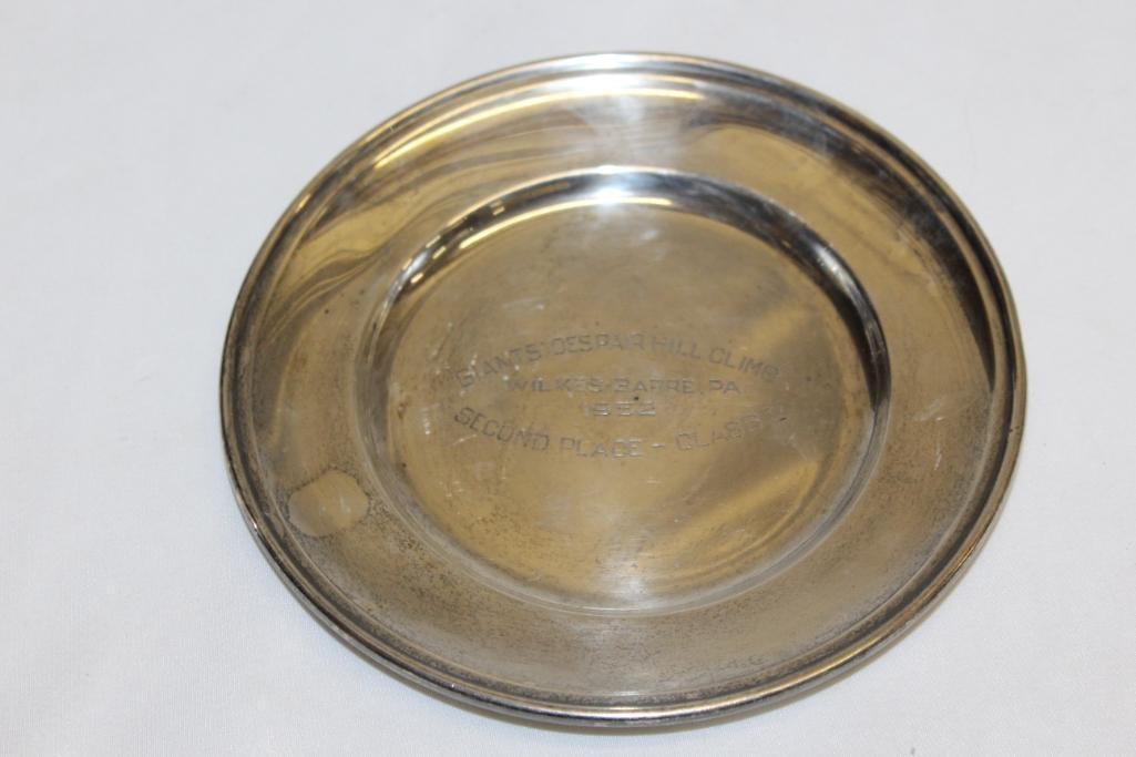 1952 Wilkes-Barre PA Giants Hill Climb Award Trophy Plate: 6" x .5"