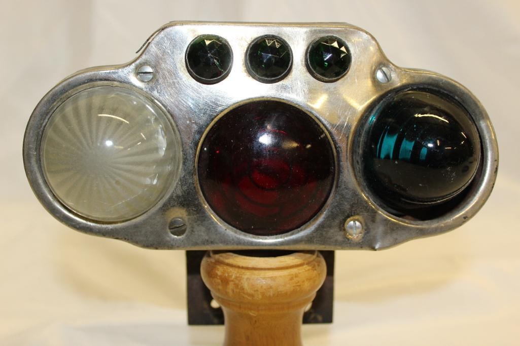 1920's Automobile Accessory 3 Color Jeweled Taillight (1 of 6)