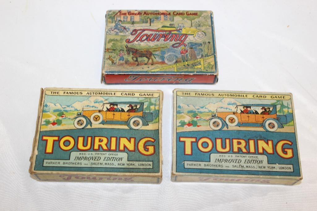 Group of 3 Touring Automobile Card Games: 5.5" x 4" x 1" each
