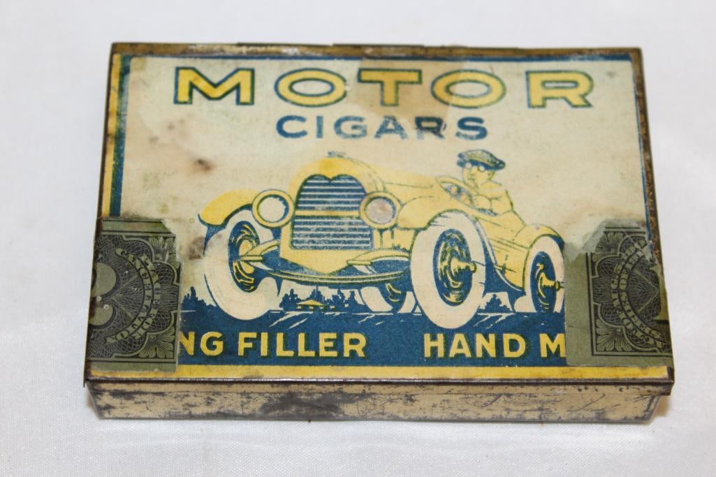 Motor Cigars Graphic Automobile Tin Box (1 of 3)