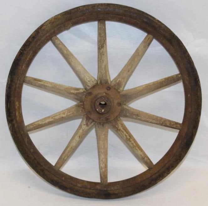 Wooden Spoke Buggy Wheel and Tire (1 of 2)