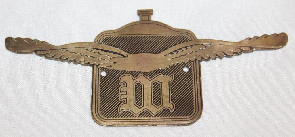 1910's White Motor Car Co Brass Radiator Emblem Badge (1 of 2)