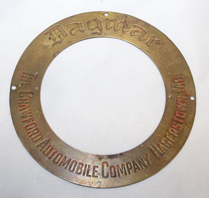 1922-1924 Dagmar Brass Hubcap Emblem Badge (1 of 2)