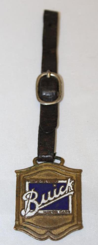 Buick Motor Car Co Advertising Watch Fob: cloisonne, 1.25" x 1.75"