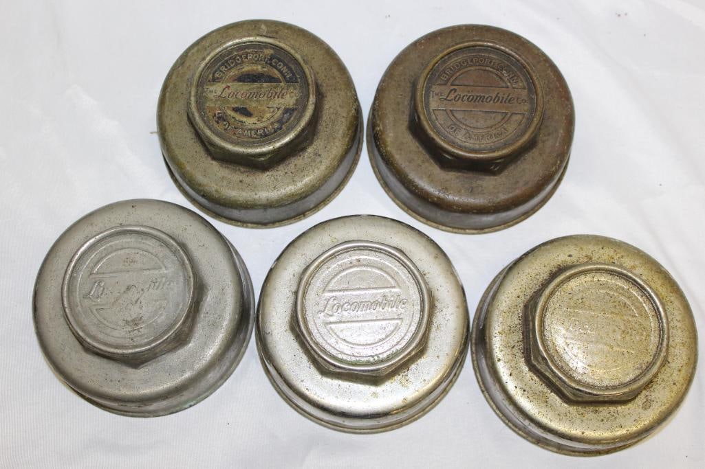 Group of 5 Locomobile Motor Car Co Threaded Hubcap (1 of 5)