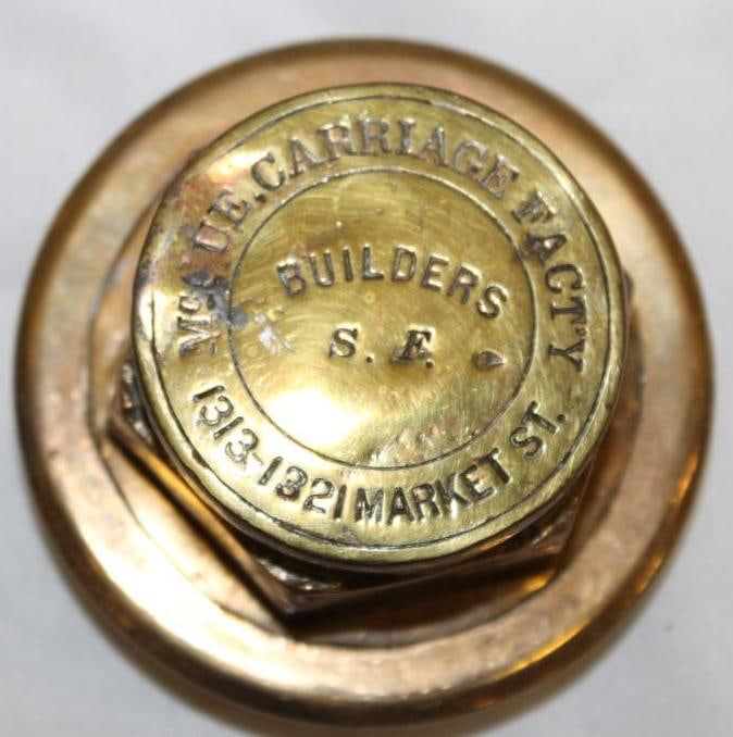 Motor Car Coue Coachbuilder Brass Automobile Threaded Hubcap: 3.5" diameter