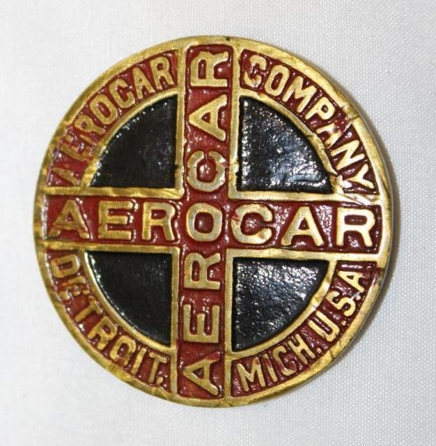 1906-1908 Aerocar Brass Hubcap Emblem Badge (1 of 2)