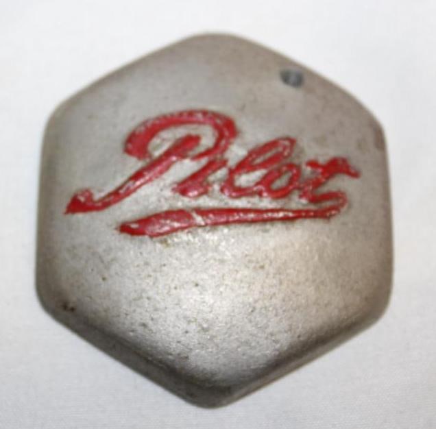 1910's Pilot Motor Car Co Hubcap Emblem Badge: 2.25" x 2.5"