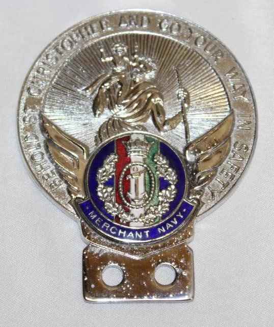 St. Christopher Merchant Navy License Plate Topper Attachment (1 of 3)