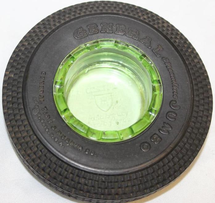 General Jumbo Advertising Green Tire Ashtray (1 of 3)
