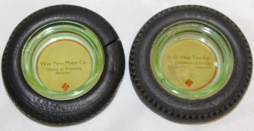 Group of Two Seiberling Advertising Tire Ashtrays (1 of 4)