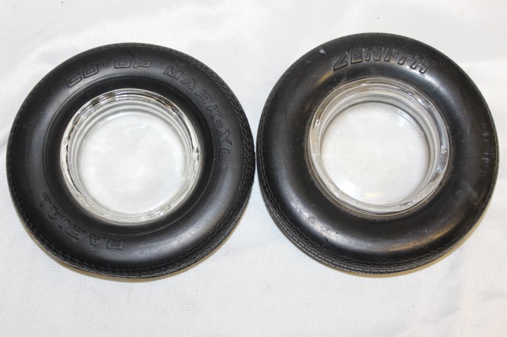 Group of Two Co-Op & Zenith Advertising Tire Ashtrays (1 of 4)
