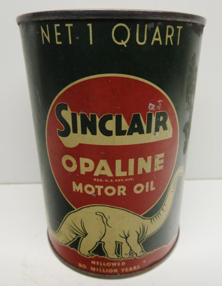 Sinclair Opaline Motor Oil Quart Can (White Dino) (1 of 3)
