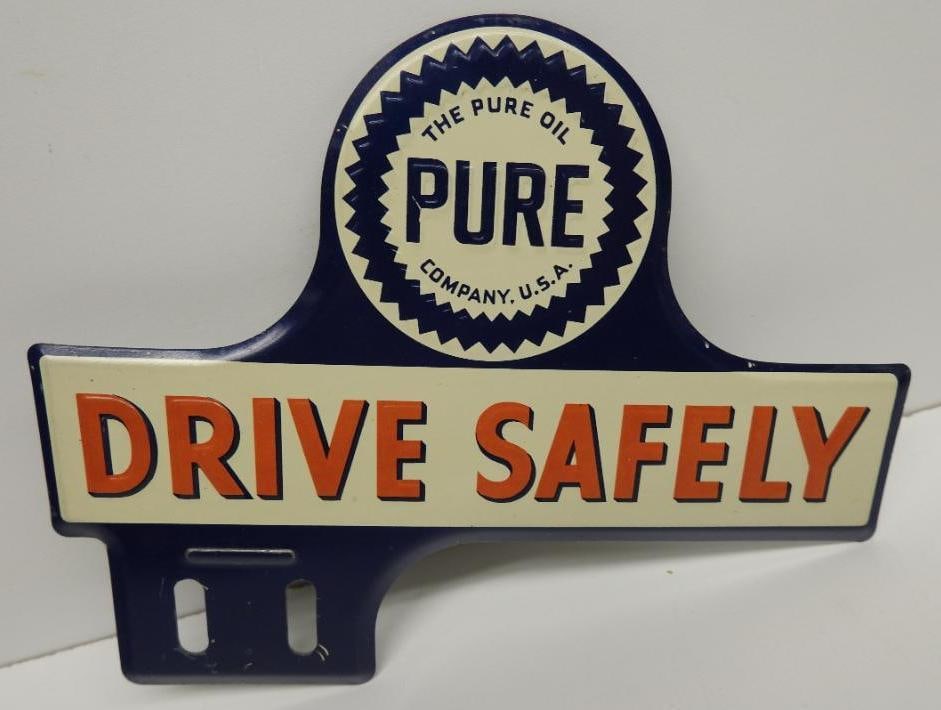 Pure Drive Safely License Plate Topper Sign (1 of 3)