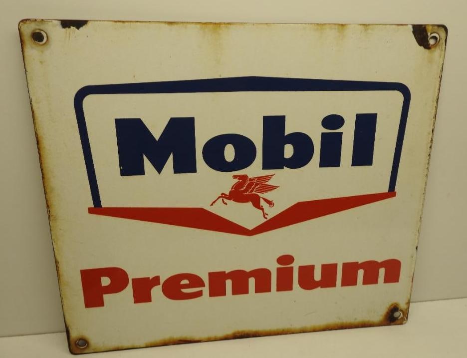 Mobil Premium Porcelain Pump Plate Sign (1 of 6)