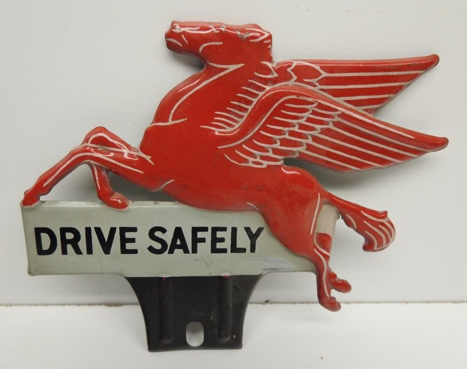 Mobil Drive Safely License Plate Topper Sign (1 of 2)