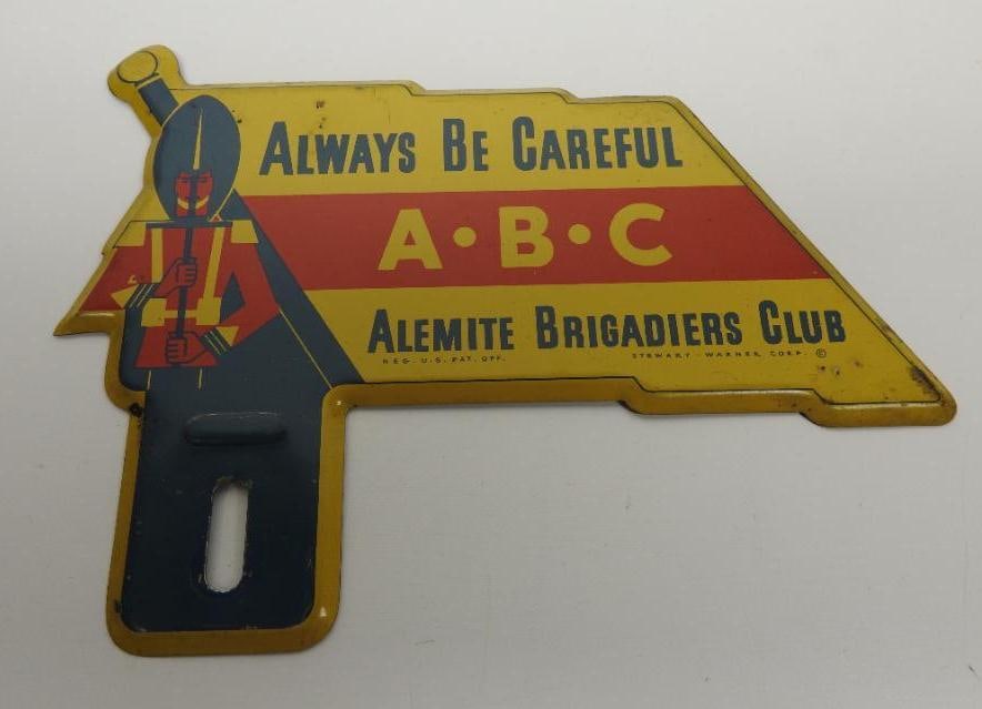 Alemite License Plate Topper Sign (1 of 3)