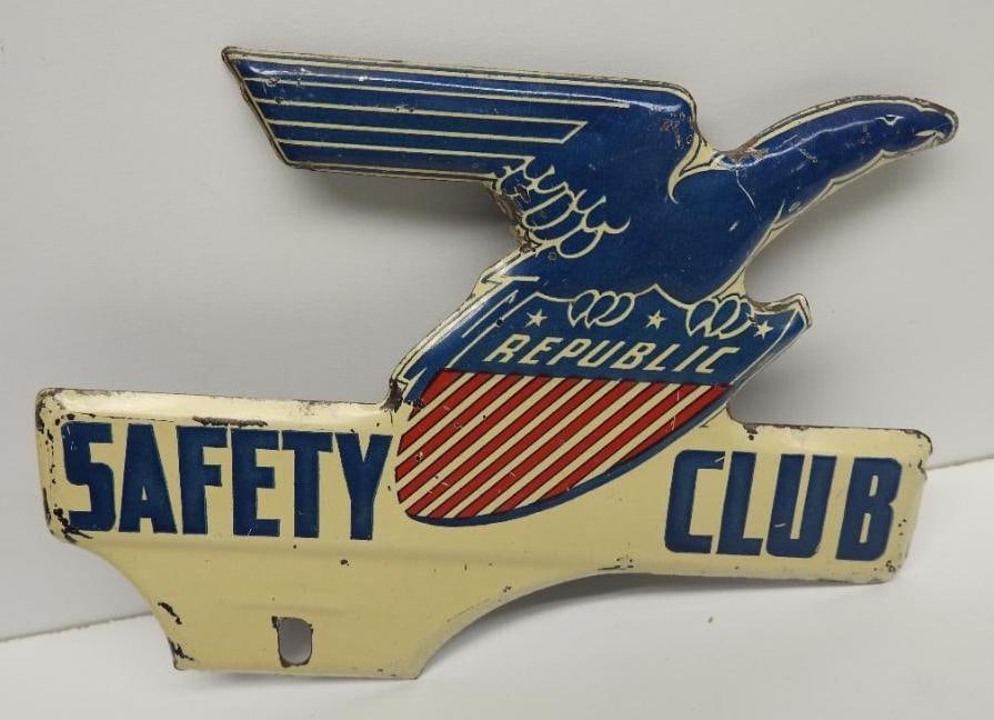 Republic Safety Club License Plate Topper Sign (1 of 3)