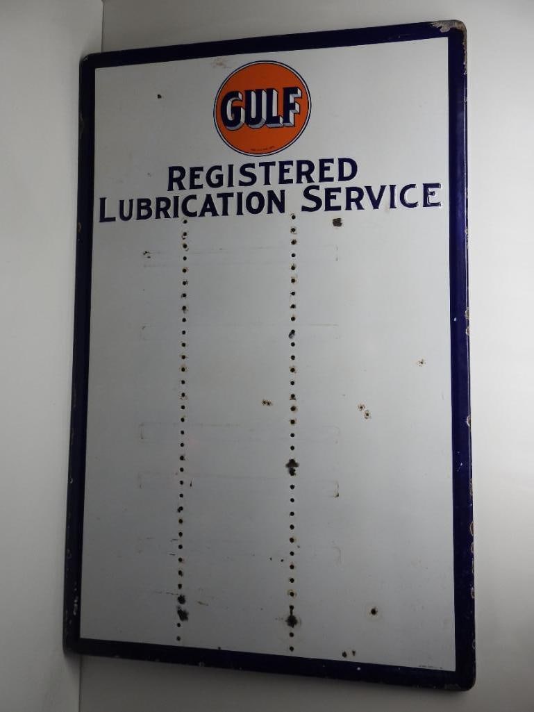 Gulf Registered Lubrication Service Porcelain Sign (1 of 7)
