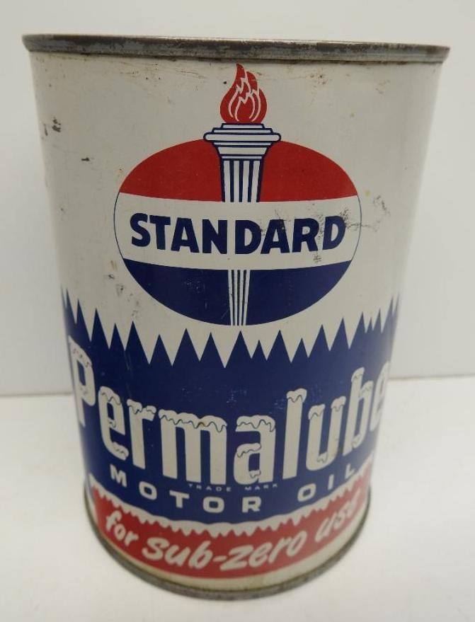 Standard Permalube Motor Oil Quart Can (1 of 4)