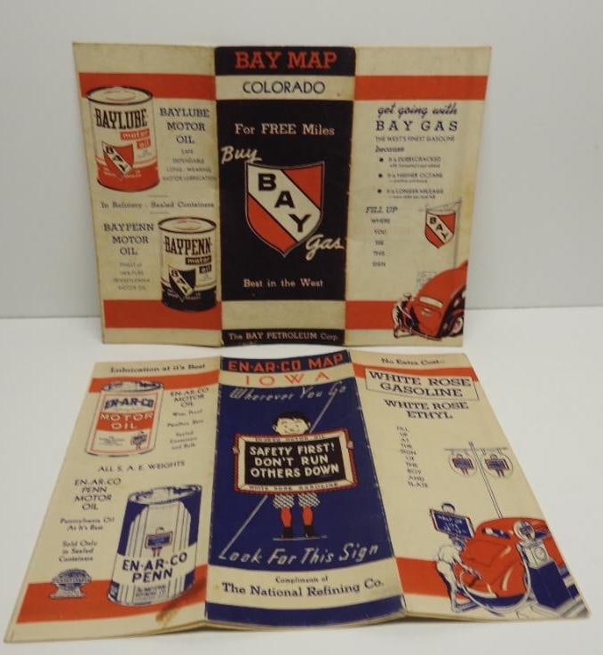 Bay and Enarco Road Maps: Each in fair to good condition