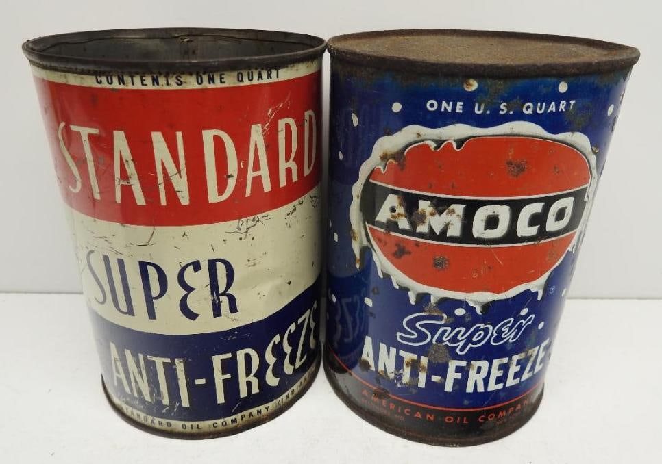 Amoco and Standard Anti-Freeze Quart Cans (1 of 4)