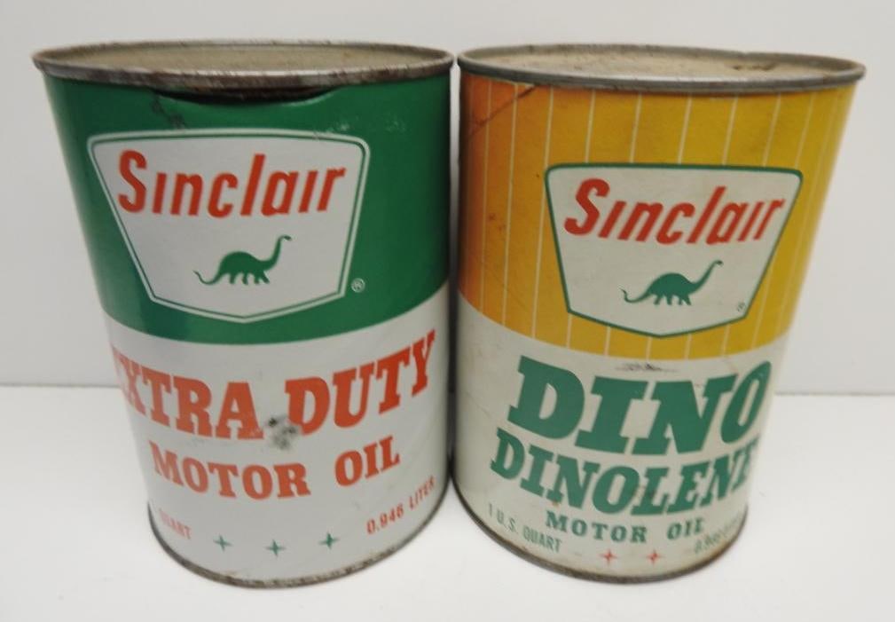 Sinclair Dinolene and Extra Duty Quart Oil Cans (1 of 3)