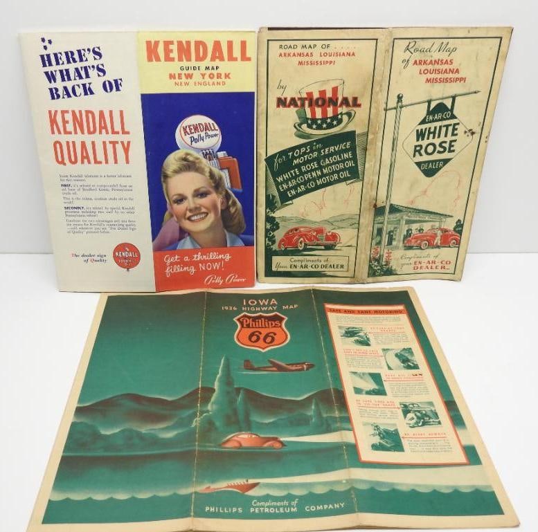 Phillips, White Rose, Paraland, and Kendall Road Maps: Each in fair to good condition