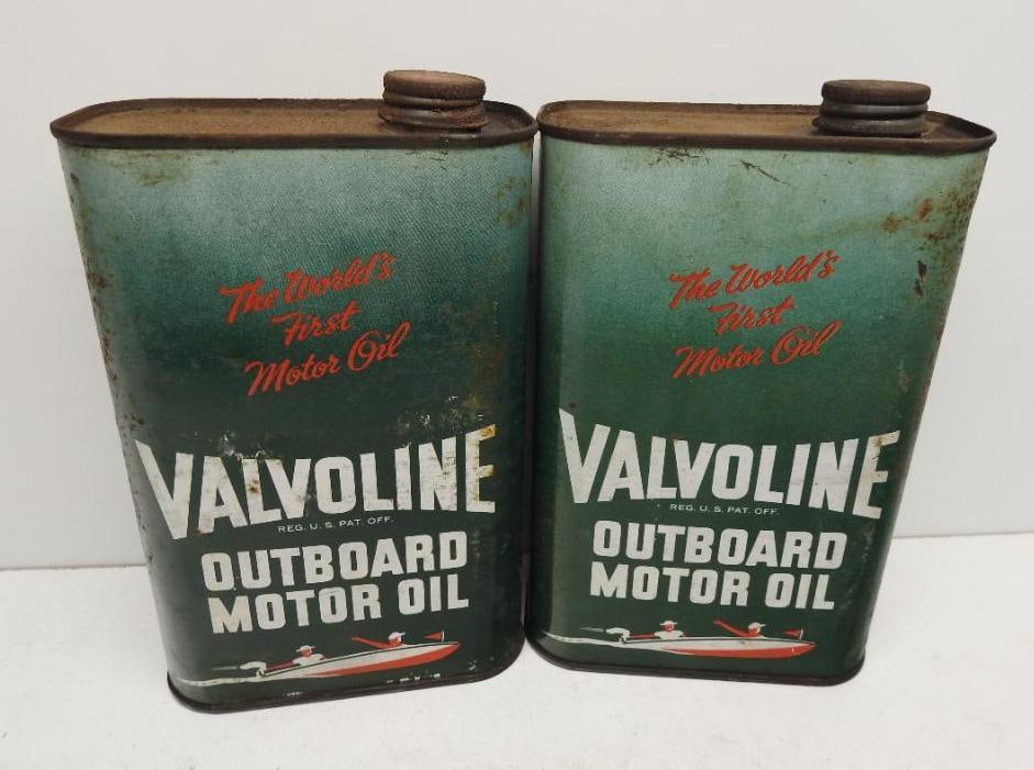 Valvoline Outboard Quart Oil Cans (1 of 5)