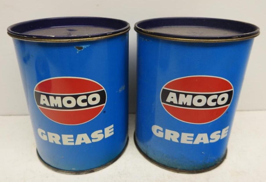 Pair of Amoco Grease 1# Cans (Blue) (1 of 3)