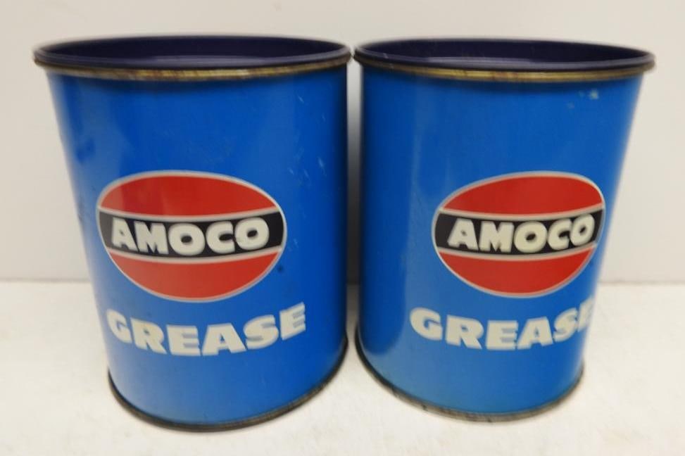 Pair of Amoco Grease 1# Cans (Blue) (1 of 3)